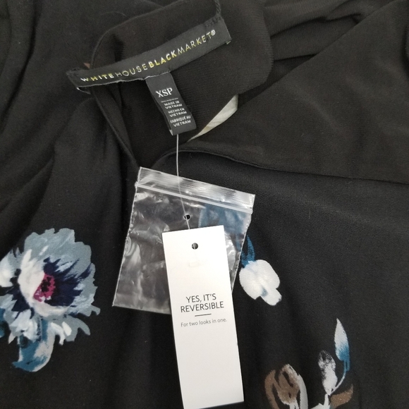 New WHBM Reversible Floral Solid Knit Dress XSP - Picture 7 of 7